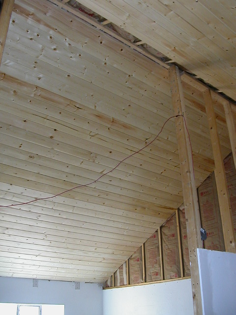 tongue and groove spruce ceiling